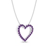 Thumbnail Image 1 of Amethyst Heart Necklace Sterling Silver 18"