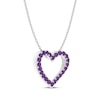 Thumbnail Image 2 of Amethyst Heart Necklace Sterling Silver 18"