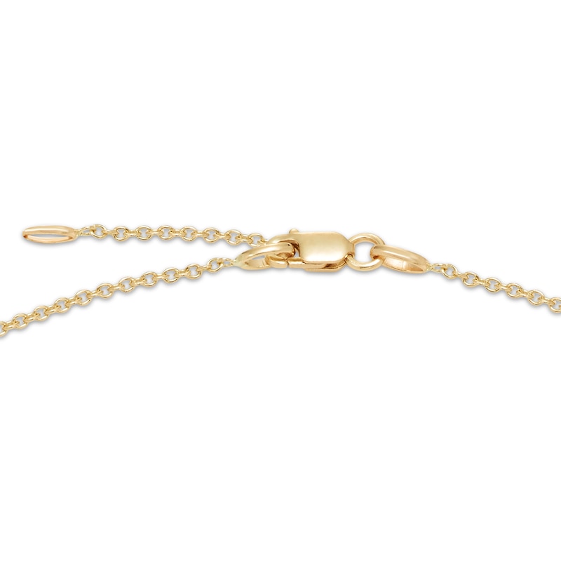 Flat Station Anklet 10K Yellow Gold 10"