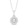 Thumbnail Image 1 of Diamond Halo Necklace 1/2 ct tw 10K White Gold 18"