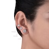 Thumbnail Image 4 of Diamond Cushion-Shaped Halo Stud Earrings 1/2 ct tw 10K White Gold