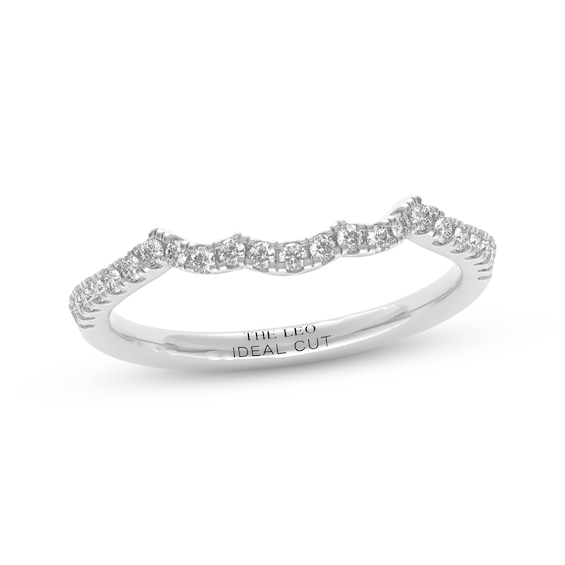 THE LEO Ideal Cut Diamond Contour Wedding Band 1/5 ct tw 14K White Gold