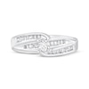 Thumbnail Image 3 of Round-Cut Diamond Bypass Engagement Ring 3/8 ct tw Sterling Silver