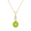 Thumbnail Image 1 of Peridot & Diamond Accent Necklace 10K Yellow Gold