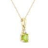 Thumbnail Image 2 of Peridot & Diamond Accent Necklace 10K Yellow Gold