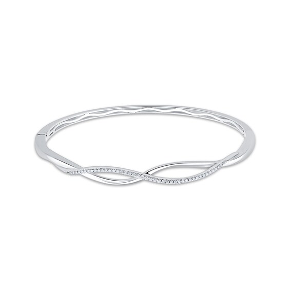 Diamond Twist Bracelet Bangle 1/5 ct tw Sterling Silver