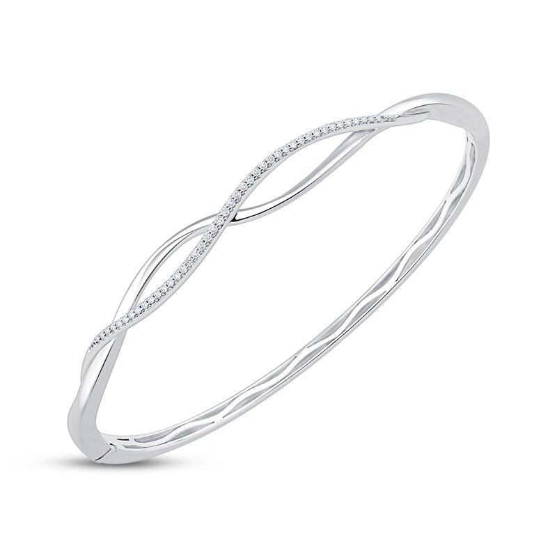 Main Image 2 of Diamond Twist Bracelet Bangle 1/5 ct tw Sterling Silver