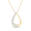 Thumbnail Image 1 of Certified Diamond Twist Teardrop Necklace 1/2 ct tw 18K Yellow Gold 18"