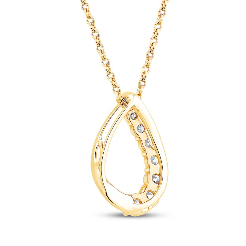 Main Image 3 of Certified Diamond Twist Teardrop Necklace 1/2 ct tw 18K Yellow Gold 18"