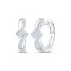 Thumbnail Image 1 of Diamond Bypass Hoop Earrings 1/6 ct tw 10K White Gold