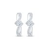 Thumbnail Image 2 of Diamond Bypass Hoop Earrings 1/6 ct tw 10K White Gold