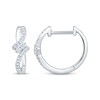 Thumbnail Image 3 of Diamond Bypass Hoop Earrings 1/6 ct tw 10K White Gold