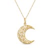 Thumbnail Image 1 of Crescent Moon Openwork Necklace 14K Yellow Gold 18"