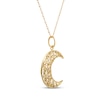 Thumbnail Image 2 of Crescent Moon Openwork Necklace 14K Yellow Gold 18"