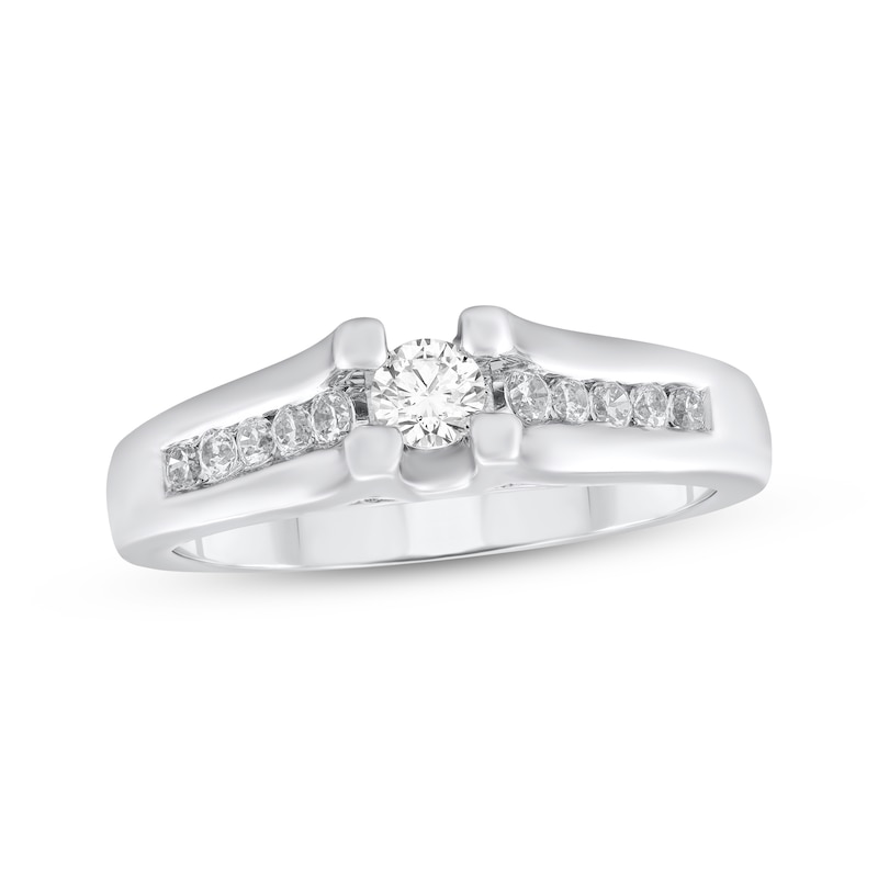 Main Image 1 of Adore Round-Cut Diamond Engagement Ring 1/3 ct tw Sterling Silver