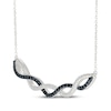 Thumbnail Image 1 of Black & White Diamond Twist Curved Bar Necklace 1/3 ct tw Sterling Silver 18"