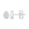 Thumbnail Image 3 of Multi-Diamond Teardrop Stud Earrings 1/6 ct tw 10K White Gold