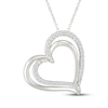 Thumbnail Image 1 of Diamond Double Tilted Heart Necklace 1/8 ct tw Sterling Silver 18"
