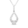 Thumbnail Image 1 of Milestones Diamond Teardrop Necklace 3/4 ct tw 10K White Gold 18"