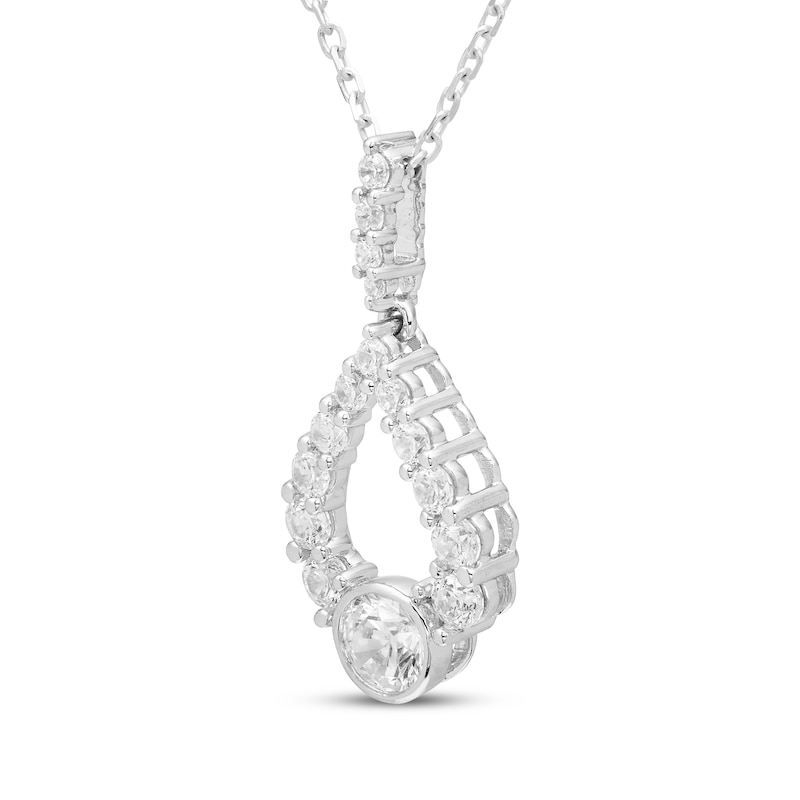 Main Image 2 of Milestones Diamond Teardrop Necklace 3/4 ct tw 10K White Gold 18"