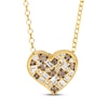 Thumbnail Image 1 of Godiva x Le Vian Baguette & Round-Cut Diamond Scatter Heart Necklace 3/8 ct tw 14K Honey Gold 19"