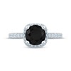 Thumbnail Image 3 of Adore Round-Cut Black & White Diamond Halo Engagement Ring 2-1/2 ct tw 14K White Gold