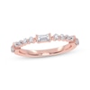 Thumbnail Image 1 of Adore Round and Baguette-Cut Diamond Anniversary Ring 1/4 ct tw 14K Rose Gold