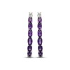 Thumbnail Image 2 of Oval-Cut Amethyst Hoop Earrings Sterling Silver