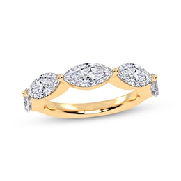 Adore Lab-Grown Diamonds Marquise-Cut East-West Anniversary Ring 2 ct tw 14K Yellow Gold