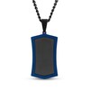 Thumbnail Image 1 of Men's Dog Tag Necklace Black & Blue Ion-Plated Stainless Steel 24&quot;