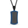 Thumbnail Image 2 of Men's Dog Tag Necklace Black & Blue Ion-Plated Stainless Steel 24&quot;