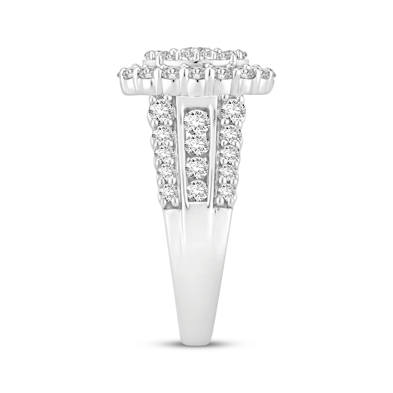 Main Image 2 of Adore Round-Cut Diamond Oval Halo Engagement Ring 2 ct tw 10K White Gold