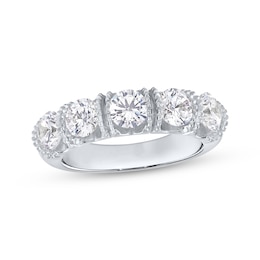 Lab-Grown Diamond Five-Stone Anniversary Ring 2-1/2 ct tw 10K White Gold