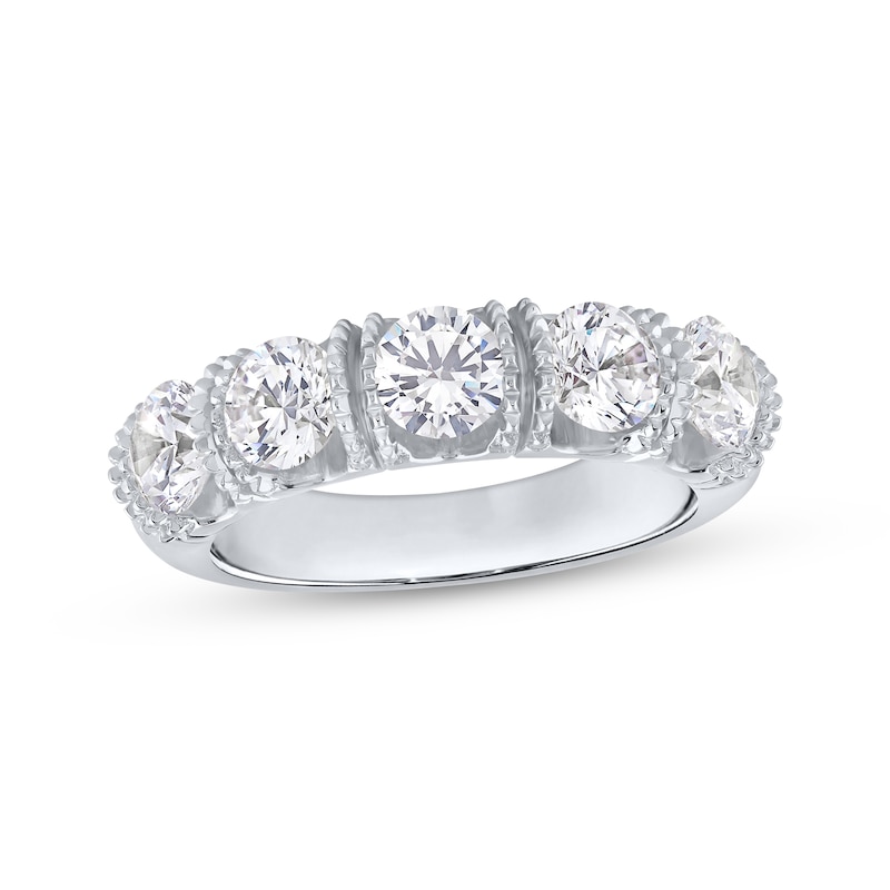Main Image 1 of Lab-Grown Diamond Five-Stone Anniversary Ring 2-1/2 ct tw 10K White Gold