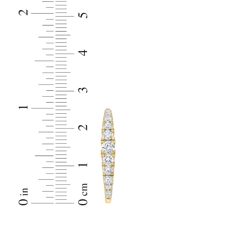 Main Image 5 of Lab-Grown Diamond Graduated Inside-Out Hoop Earrings 2 ct tw 10K Yellow Gold
