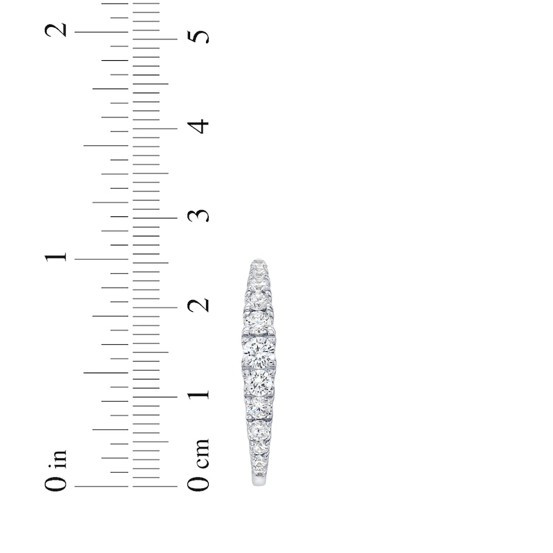 Main Image 4 of Lab-Grown Diamond Graduated Inside-Out Hoop Earrings 2 ct tw 10K White Gold