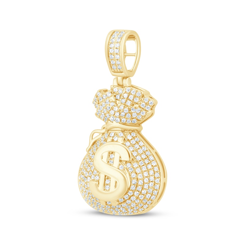 Main Image 2 of Men's Diamond Money Bag Charm 5/8 ct tw 10K Yellow Gold