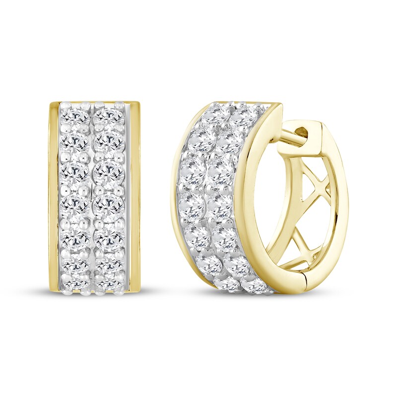 Main Image 1 of KAY Lab-Grown Diamonds Men's Huggie Hoop Earrings 1 ct tw 10K Yellow Gold