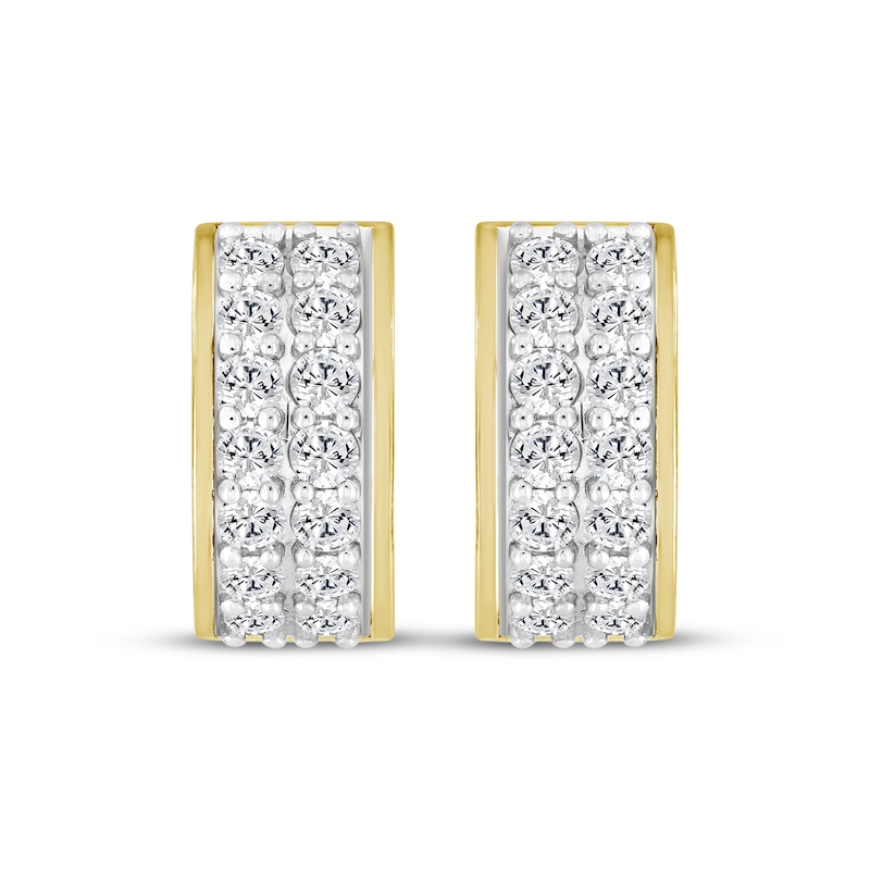 Main Image 2 of KAY Lab-Grown Diamonds Men's Huggie Hoop Earrings 1 ct tw 10K Yellow Gold