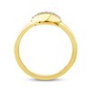 Thumbnail Image 3 of Diamond Oval Signet-Style Ring 1/20 ct tw 10K Yellow Gold