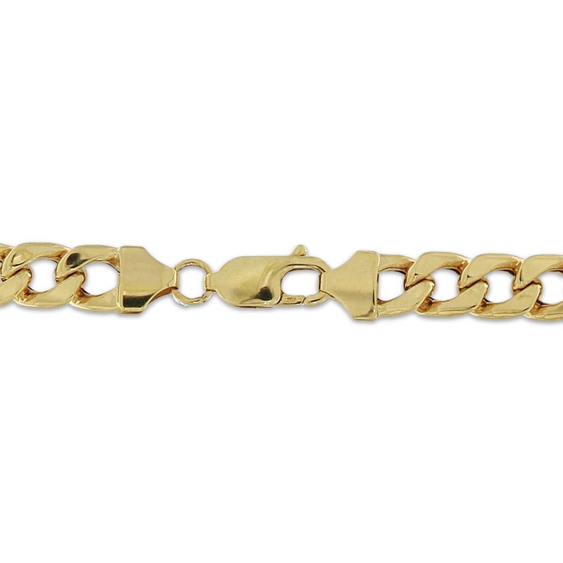 Main Image 3 of 7mm Curb Chain Necklace Hollow 10K Yellow Gold 22"