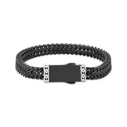 Men's Franco Chain Bracelet Black Ion-Plated Stainless Steel 8.5"