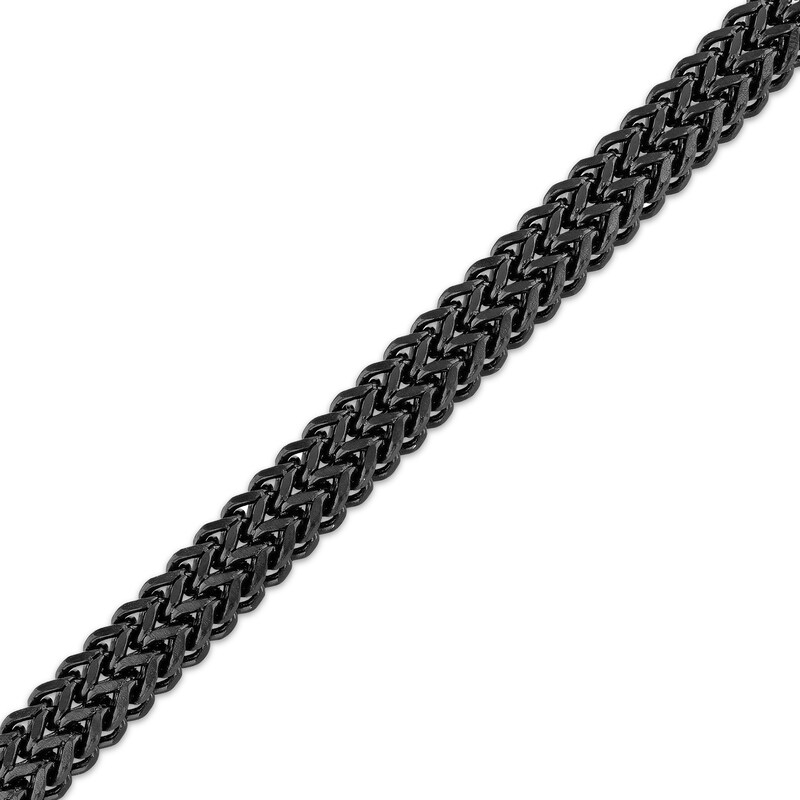 Main Image 2 of Men's Franco Chain Bracelet Black Ion-Plated Stainless Steel 8.5"