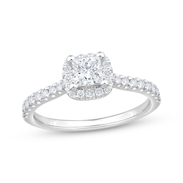 Adore Lab-Grown Diamonds Princess-Cut Halo Engagement Ring 7/8 ct tw 14K White Gold
