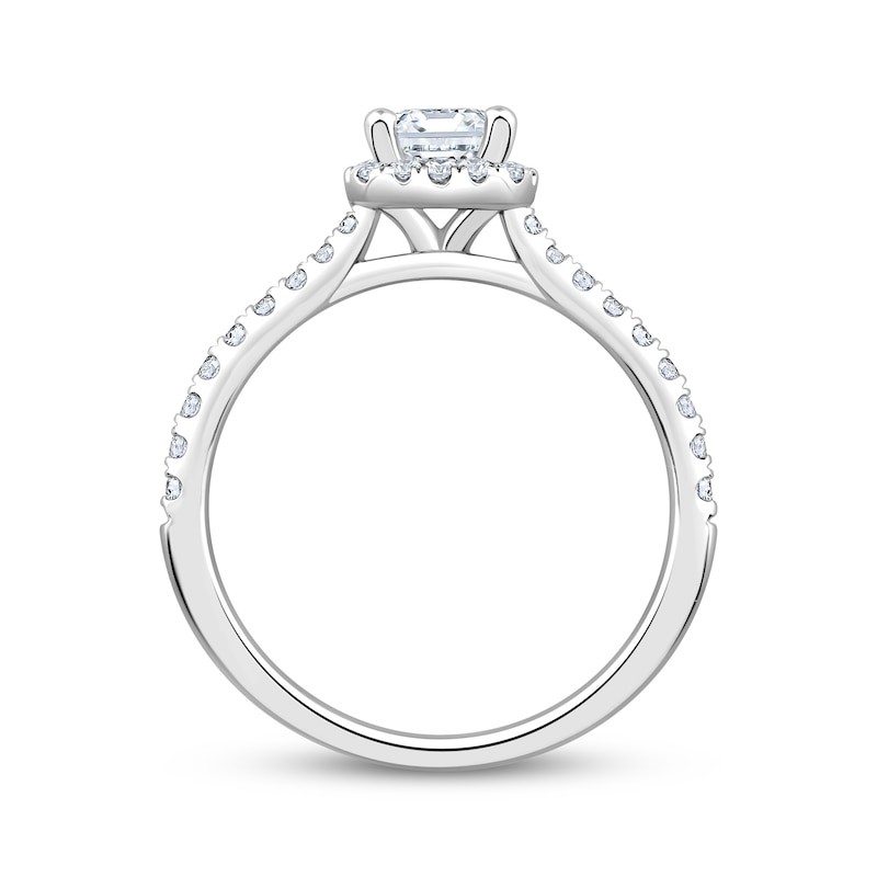 Main Image 2 of Adore Lab-Grown Diamonds Princess-Cut Halo Engagement Ring 7/8 ct tw 14K White Gold