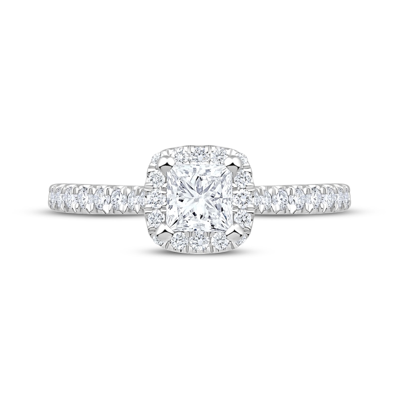 Main Image 3 of Adore Lab-Grown Diamonds Princess-Cut Halo Engagement Ring 7/8 ct tw 14K White Gold