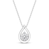 Thumbnail Image 1 of Diamond Solitaire Teardrop Frame Necklace 1/3 ct tw 10K White Gold 18" (I/I2)