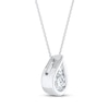 Thumbnail Image 2 of Diamond Solitaire Teardrop Frame Necklace 1/3 ct tw 10K White Gold 18" (I/I2)