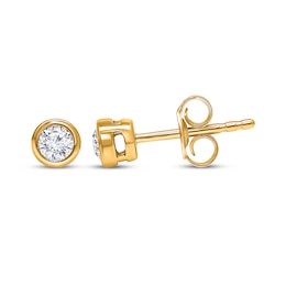 KAY Lab-Grown Diamonds Round-Cut Bezel-Set Solitaire Stud Earrings 1/4 ct tw 10K Yellow Gold (F/VS2)