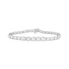 Thumbnail Image 1 of Oval-Cut White Lab-Created Sapphire Graduated Bracelet Sterling Silver 7.5"